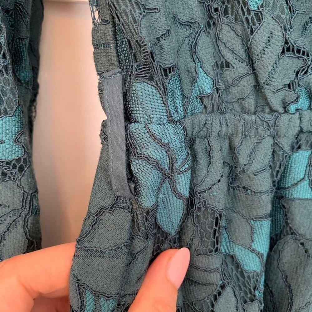 Here Comes the Sun Green Lace Mini Dress - Picture 4 of 9